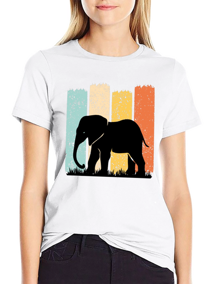 Retro Elephant Graphic T-Shirt - Classic Style