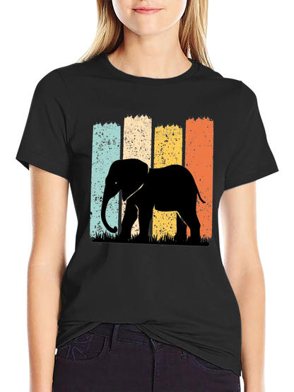 Retro Elephant Graphic T-Shirt - Classic Style