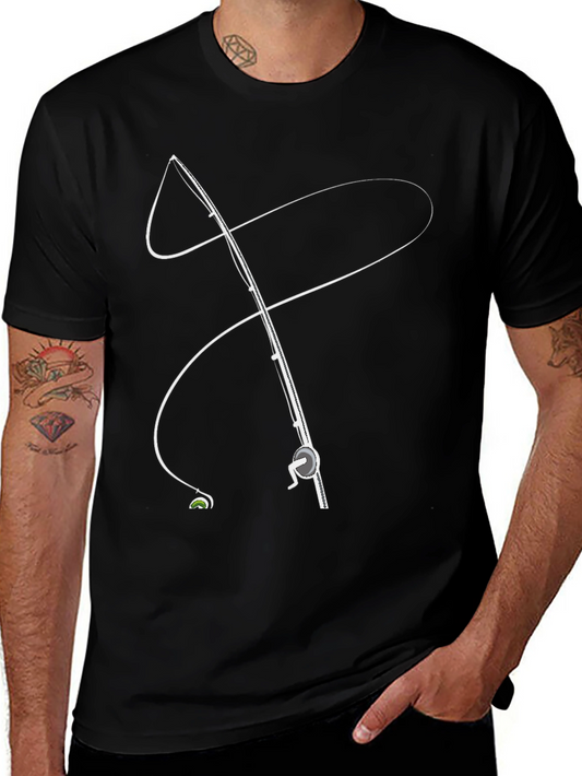 Fishing Rod Graphic Tee - Stylish Angler Apparel