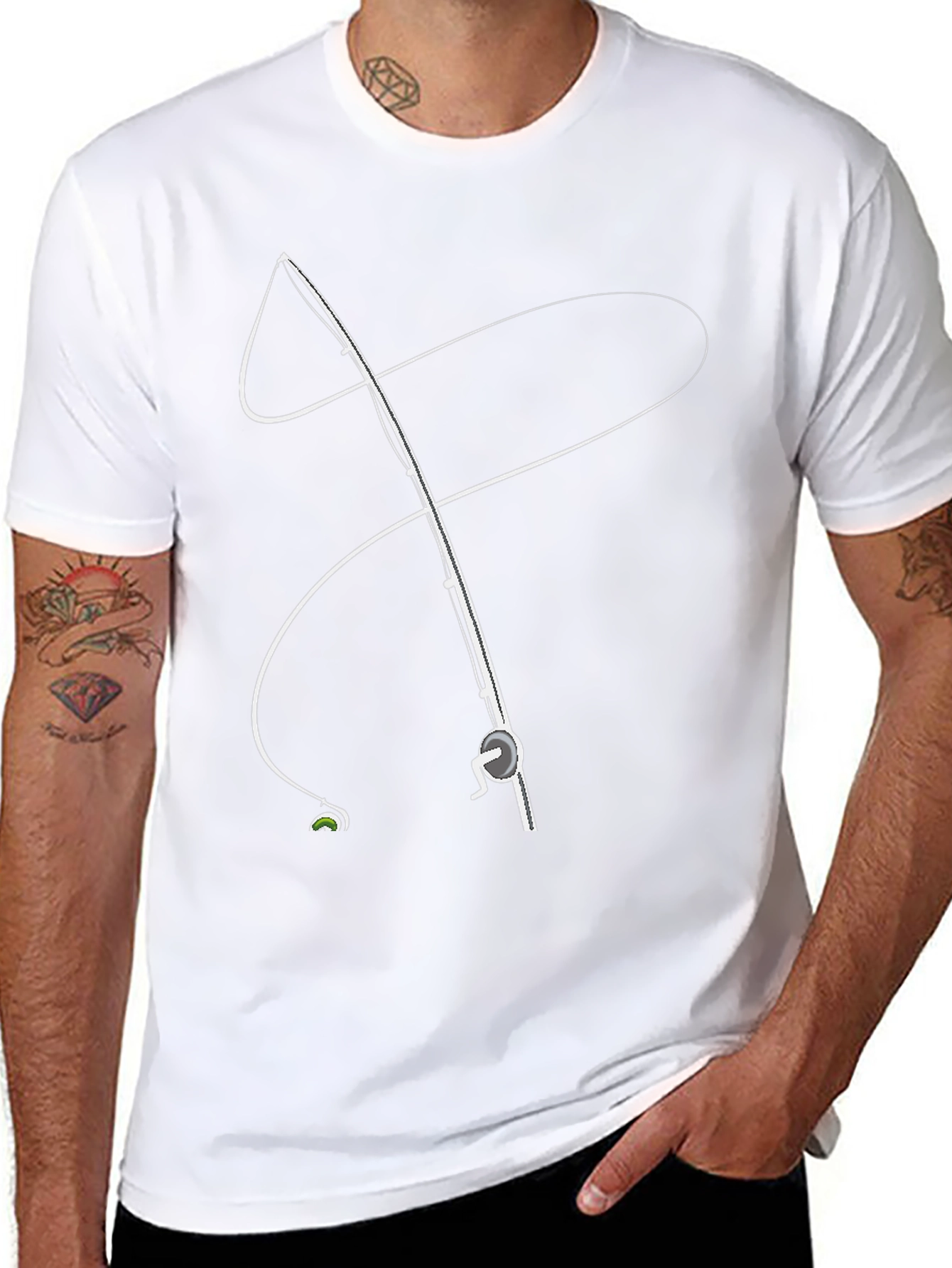 Fishing Rod Graphic Tee - Stylish Angler Apparel