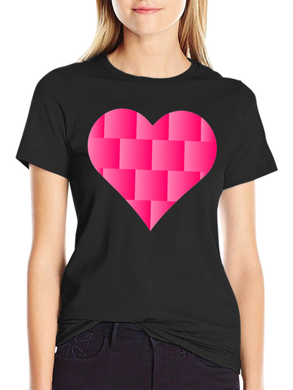 Heart Blocks Graphic Tee - Black Casual Shirt