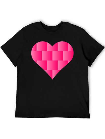 Heart Blocks Graphic Tee - Black Casual Shirt