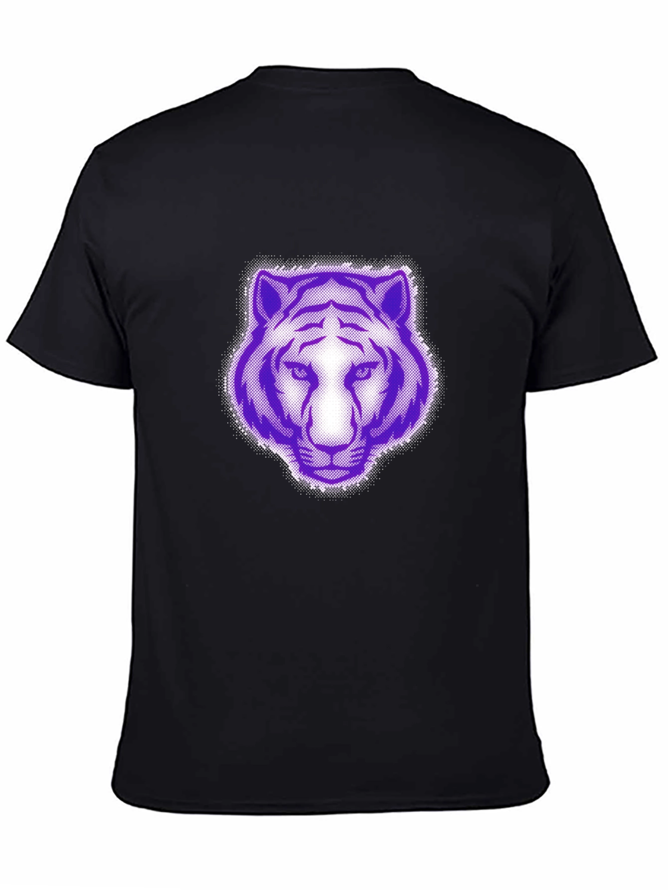 Purple Tiger Graphic Black T-Shirt