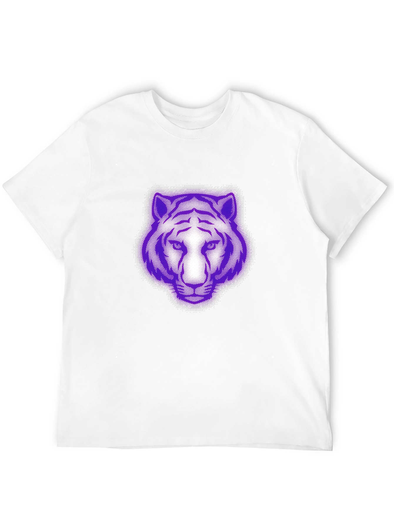 Purple Tiger Graphic Black T-Shirt