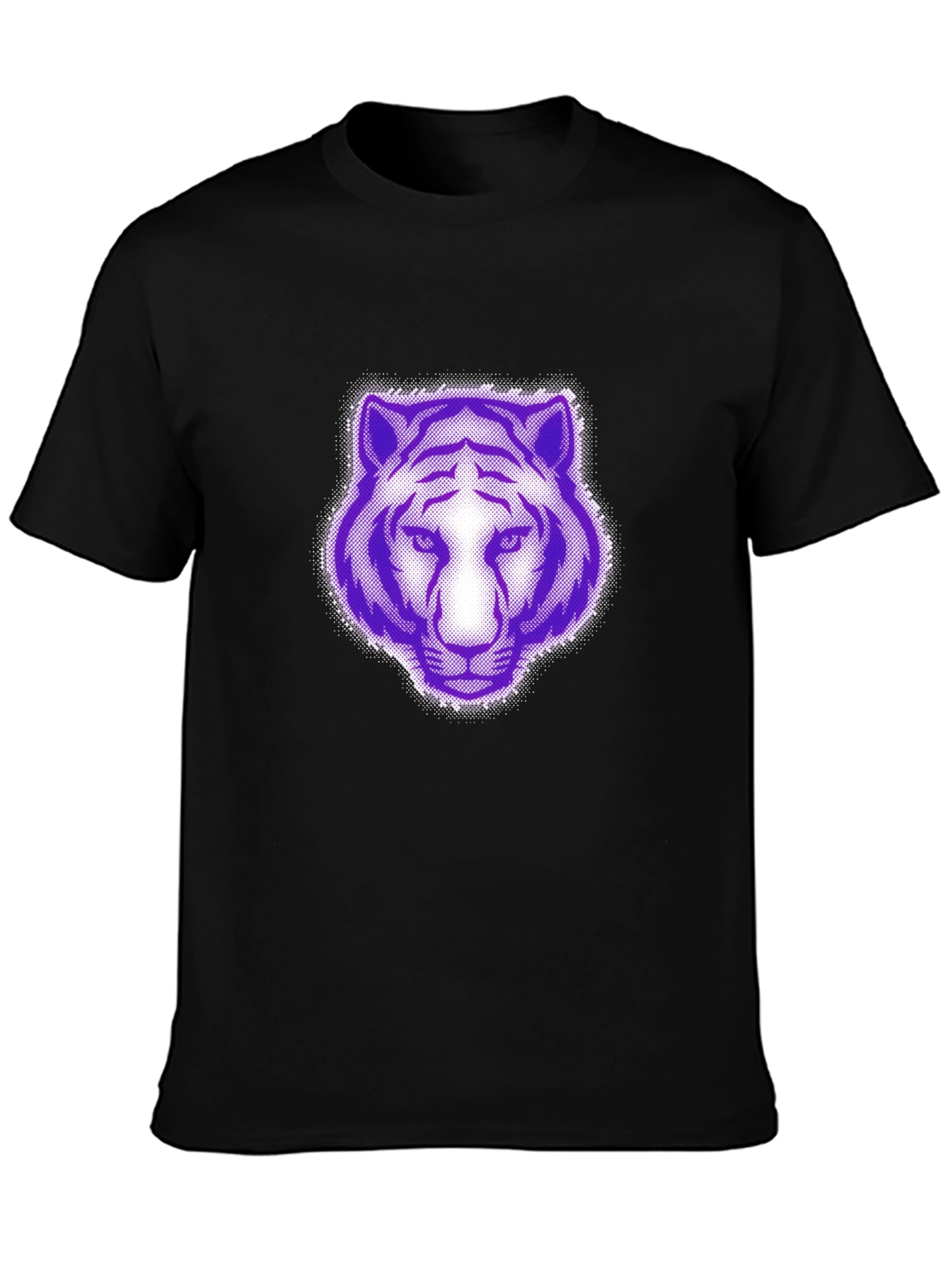 Purple Tiger Graphic Black T-Shirt