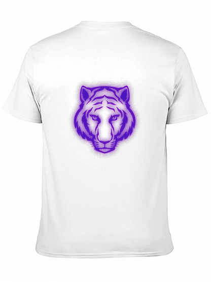 Purple Tiger Graphic Black T-Shirt