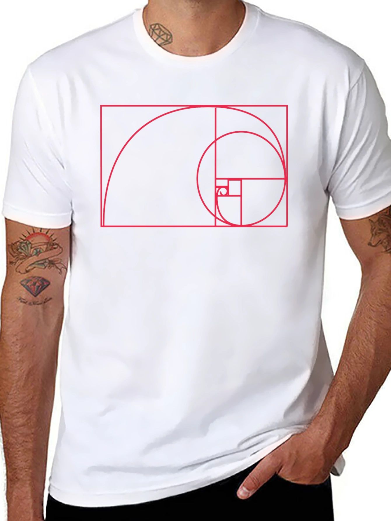 Golden Ratio Spiral Graphic Tee - Black