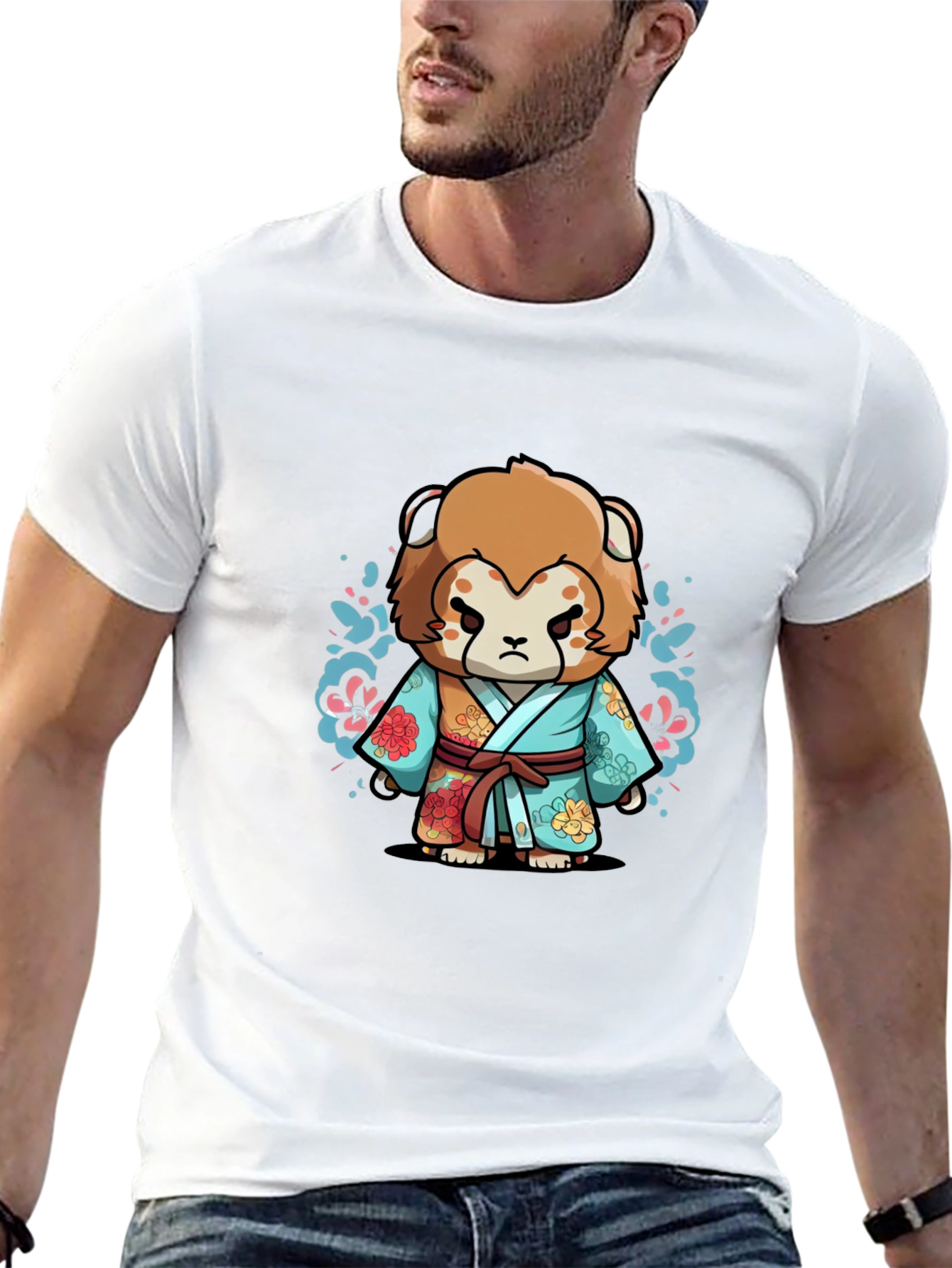 Anime Inspired Lion Graphic T-Shirt