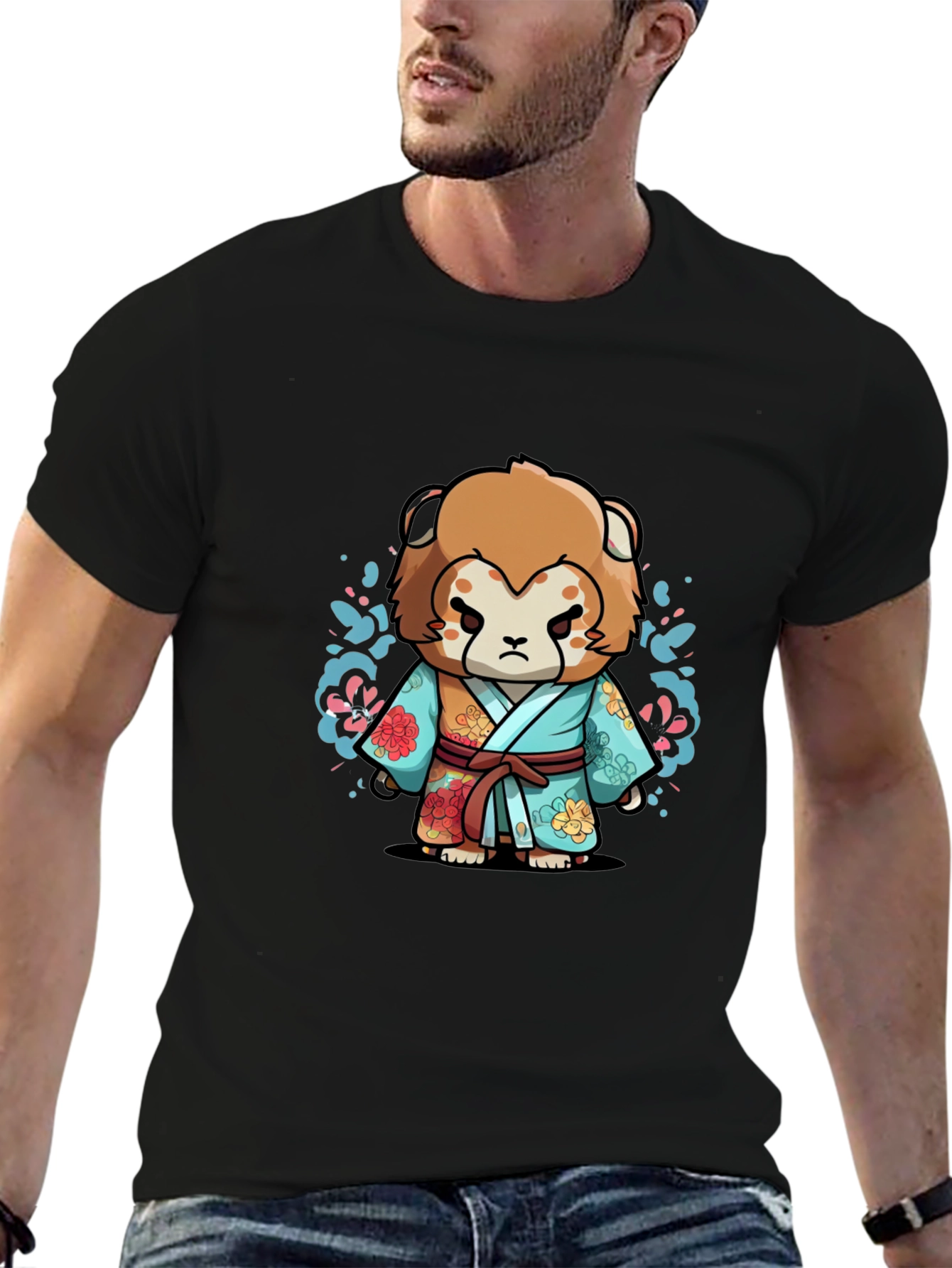 Anime Inspired Lion Graphic T-Shirt