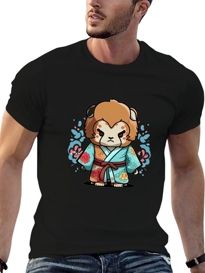 Anime Inspired Lion Graphic T-Shirt