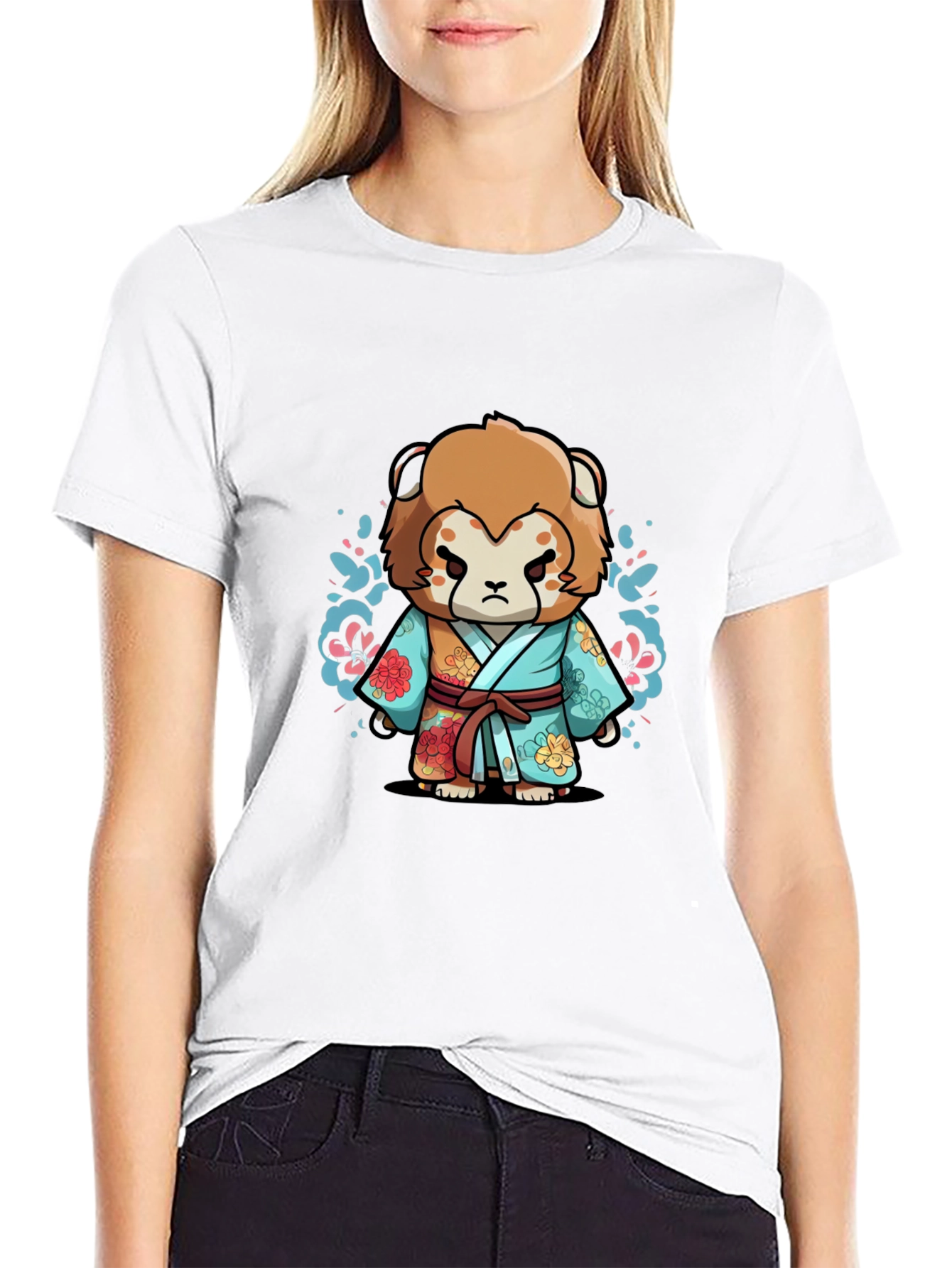Anime Inspired Lion Graphic T-Shirt