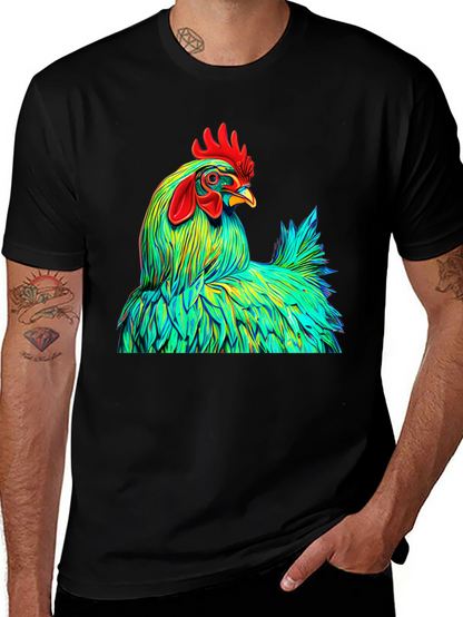 Vibrant Rooster Graphic Tee - Bold Style