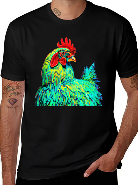 Vibrant Rooster Graphic Tee - Bold Style