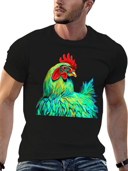 Vibrant Rooster Graphic Tee - Bold Style
