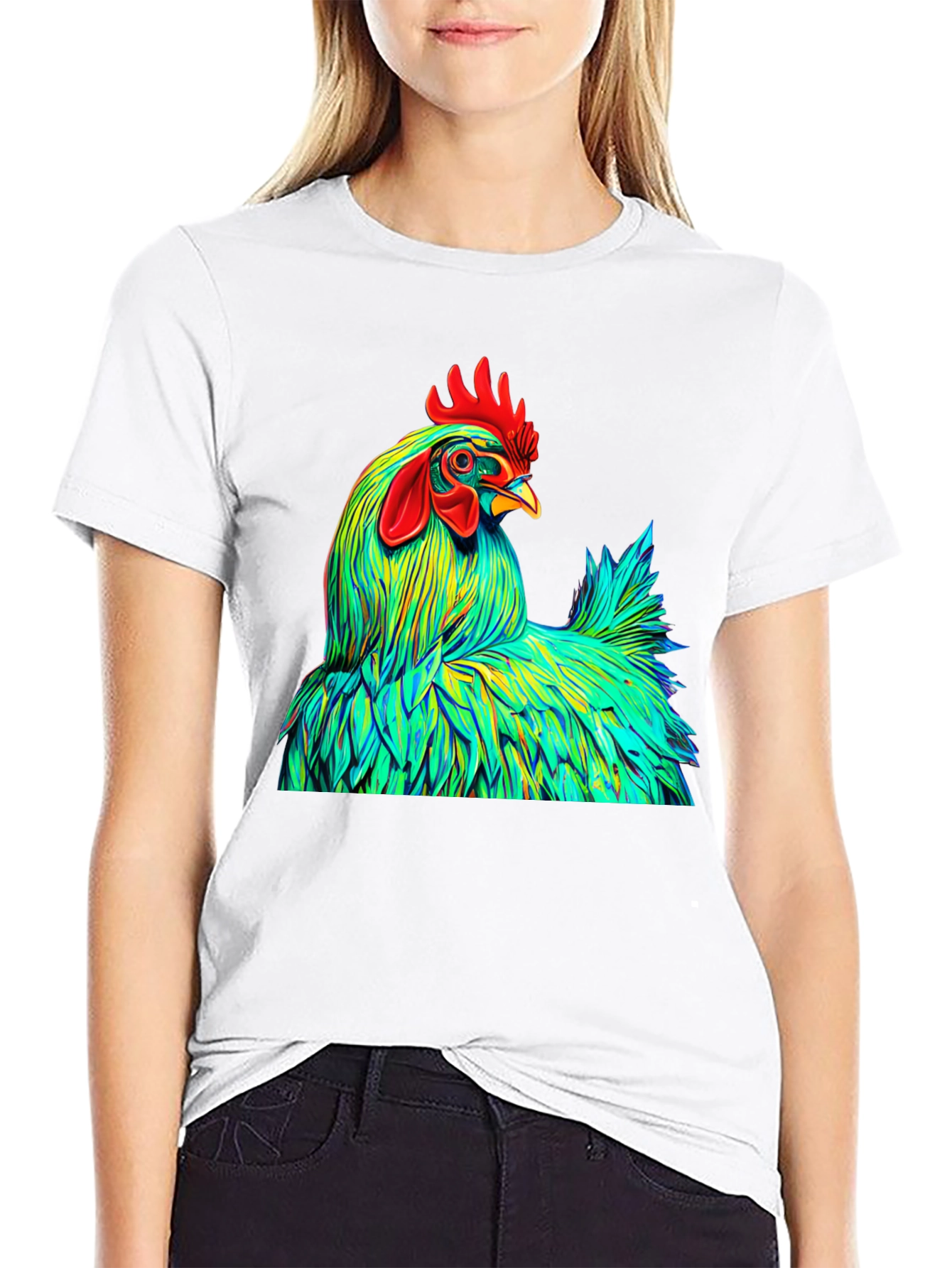 Vibrant Rooster Graphic Tee - Bold Style