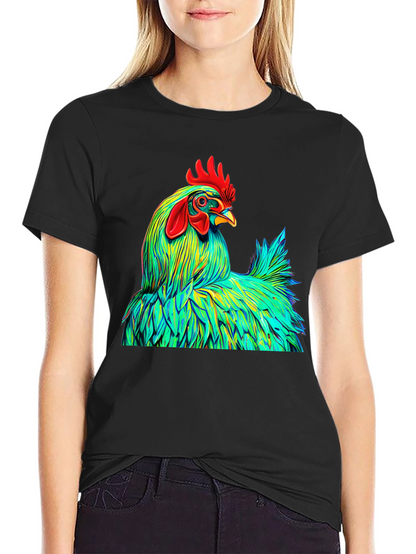Vibrant Rooster Graphic Tee - Bold Style