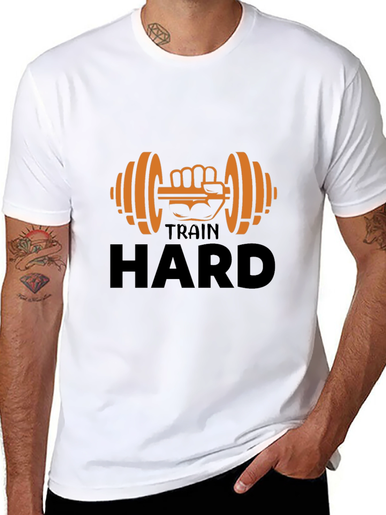 Train Hard T-Shirt - Fitness Gym Workout Tee