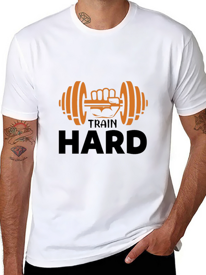Train Hard T-Shirt - Fitness Gym Workout Tee