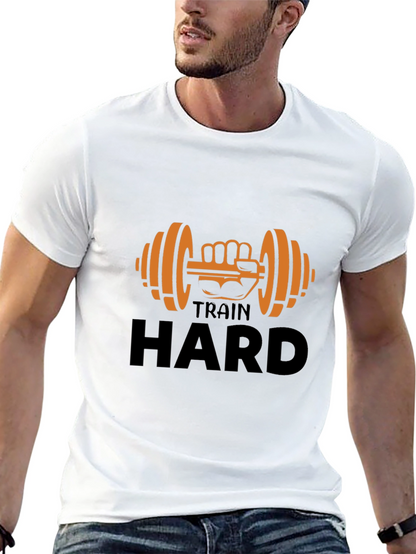 Train Hard T-Shirt - Fitness Gym Workout Tee