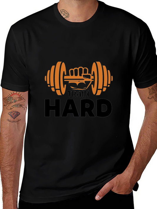 Train Hard T-Shirt - Fitness Gym Workout Tee