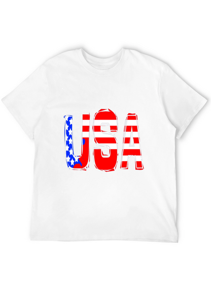 USA Graphic Print Black T-Shirt