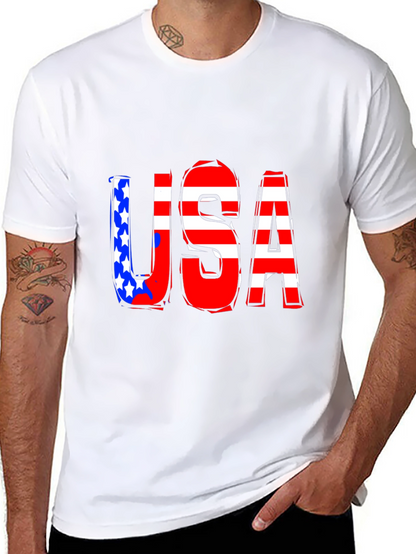 USA Graphic Print Black T-Shirt