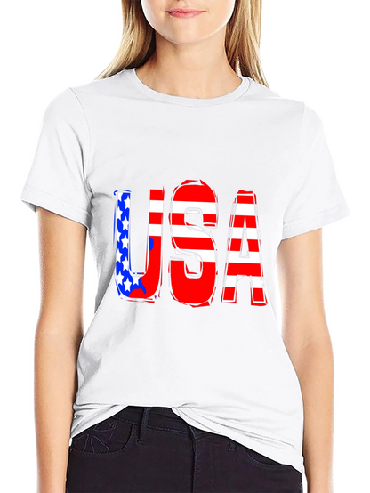 USA Graphic Print Black T-Shirt