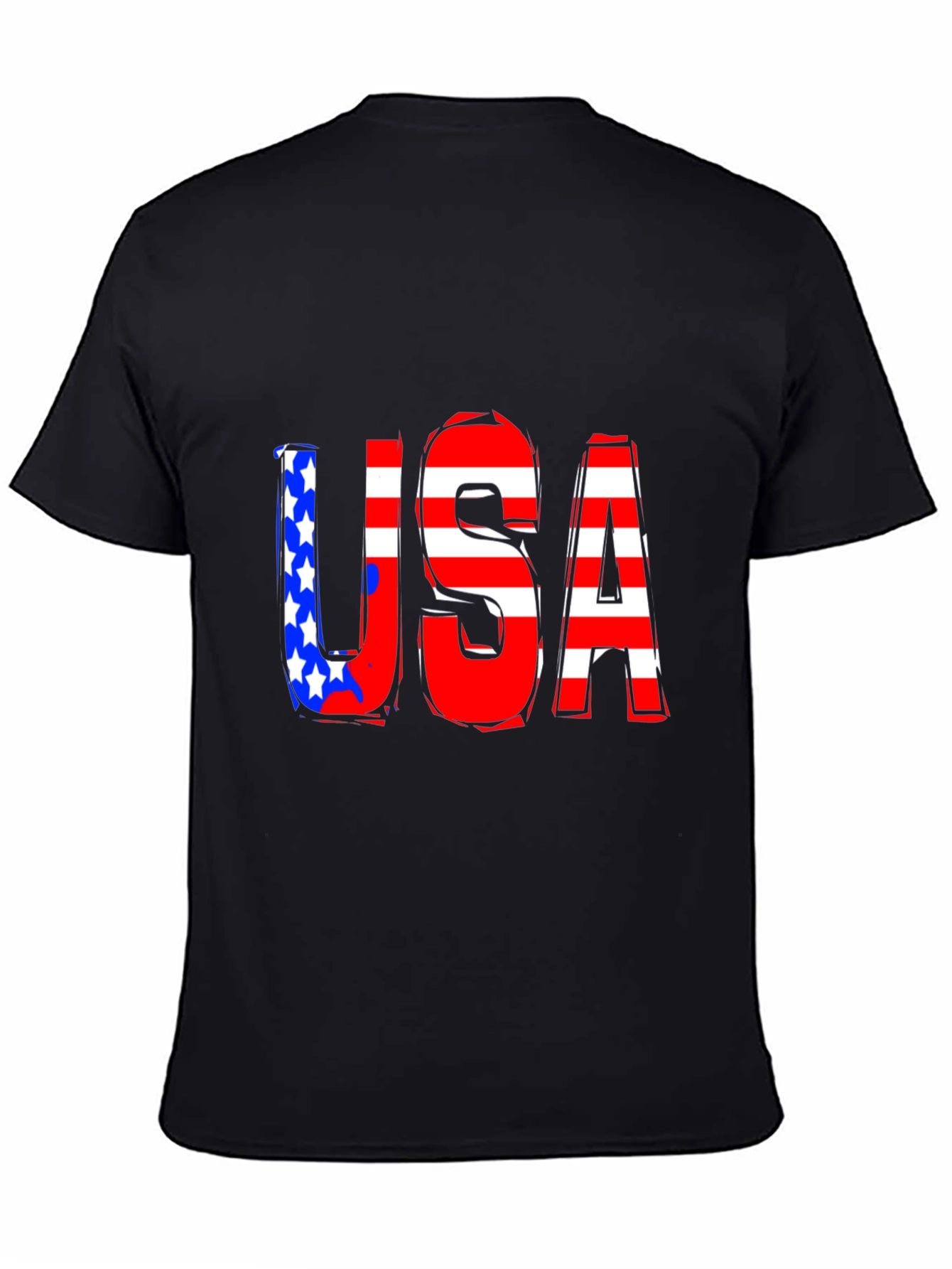 USA Graphic Print Black T-Shirt