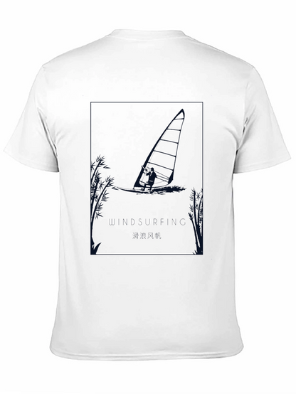 Windsurfer Graphic Tee - Black Cotton T-Shirt