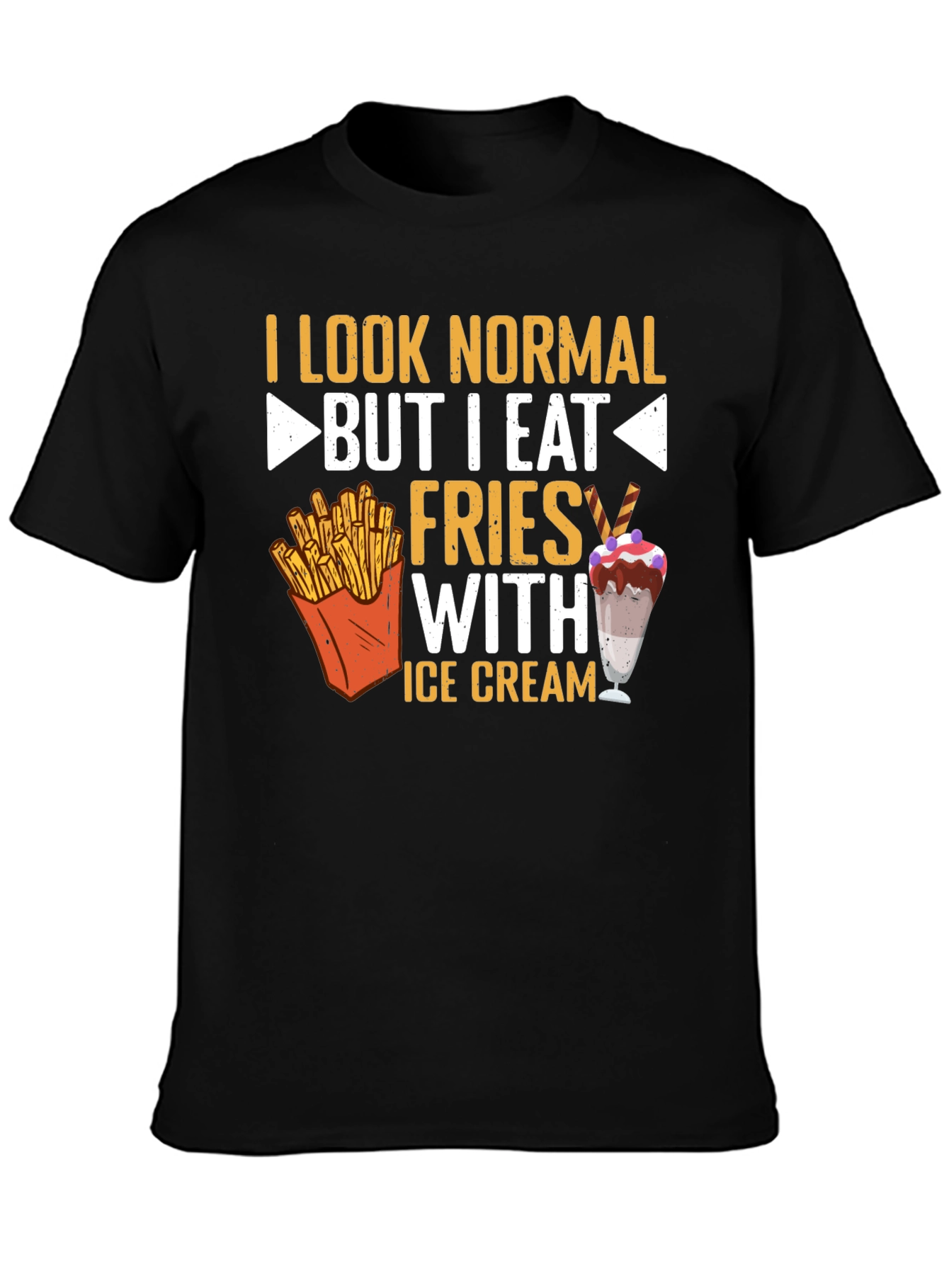 Funny Fries and Ice Cream Graphic Tee