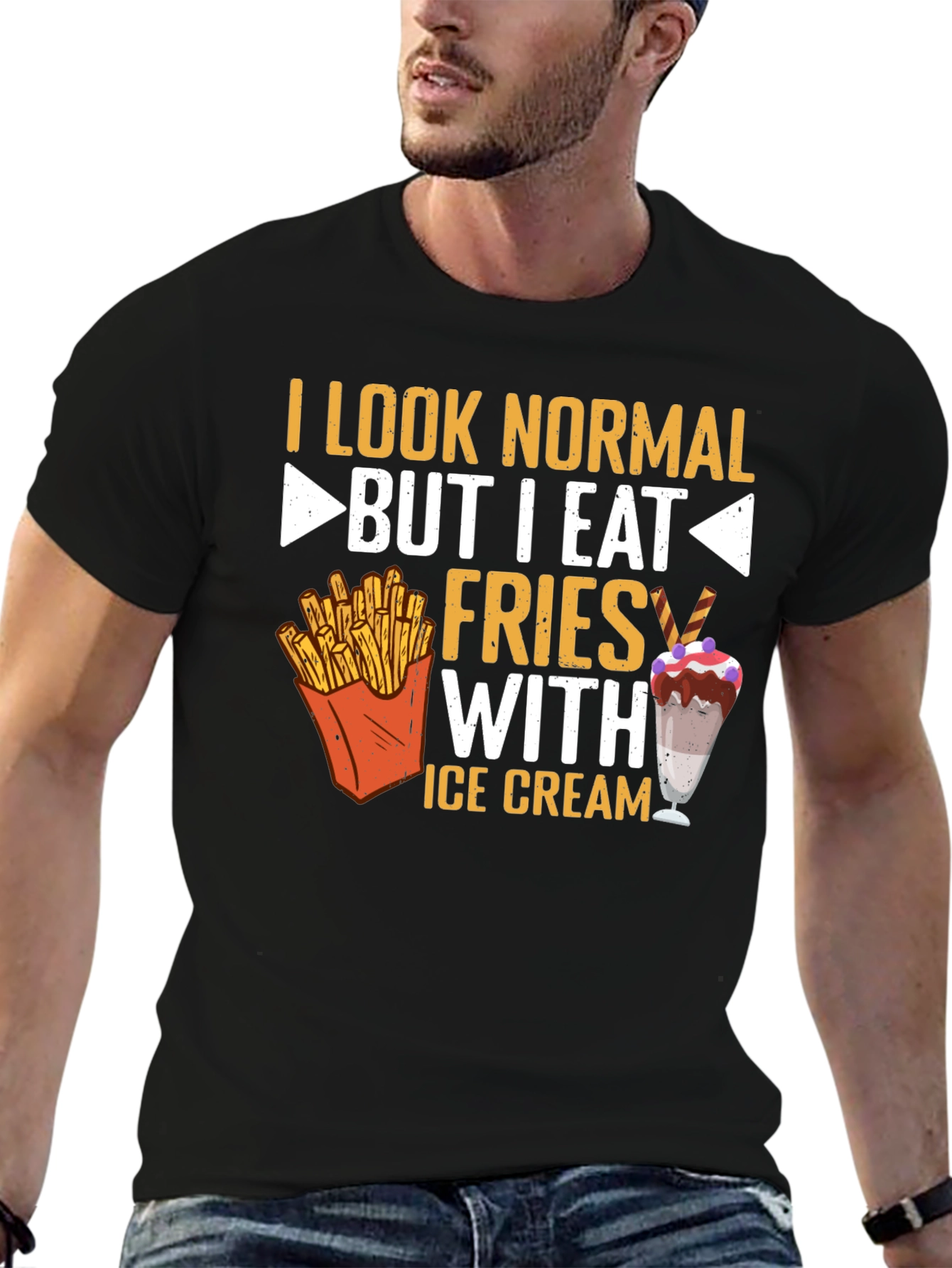 Funny Fries and Ice Cream Graphic Tee