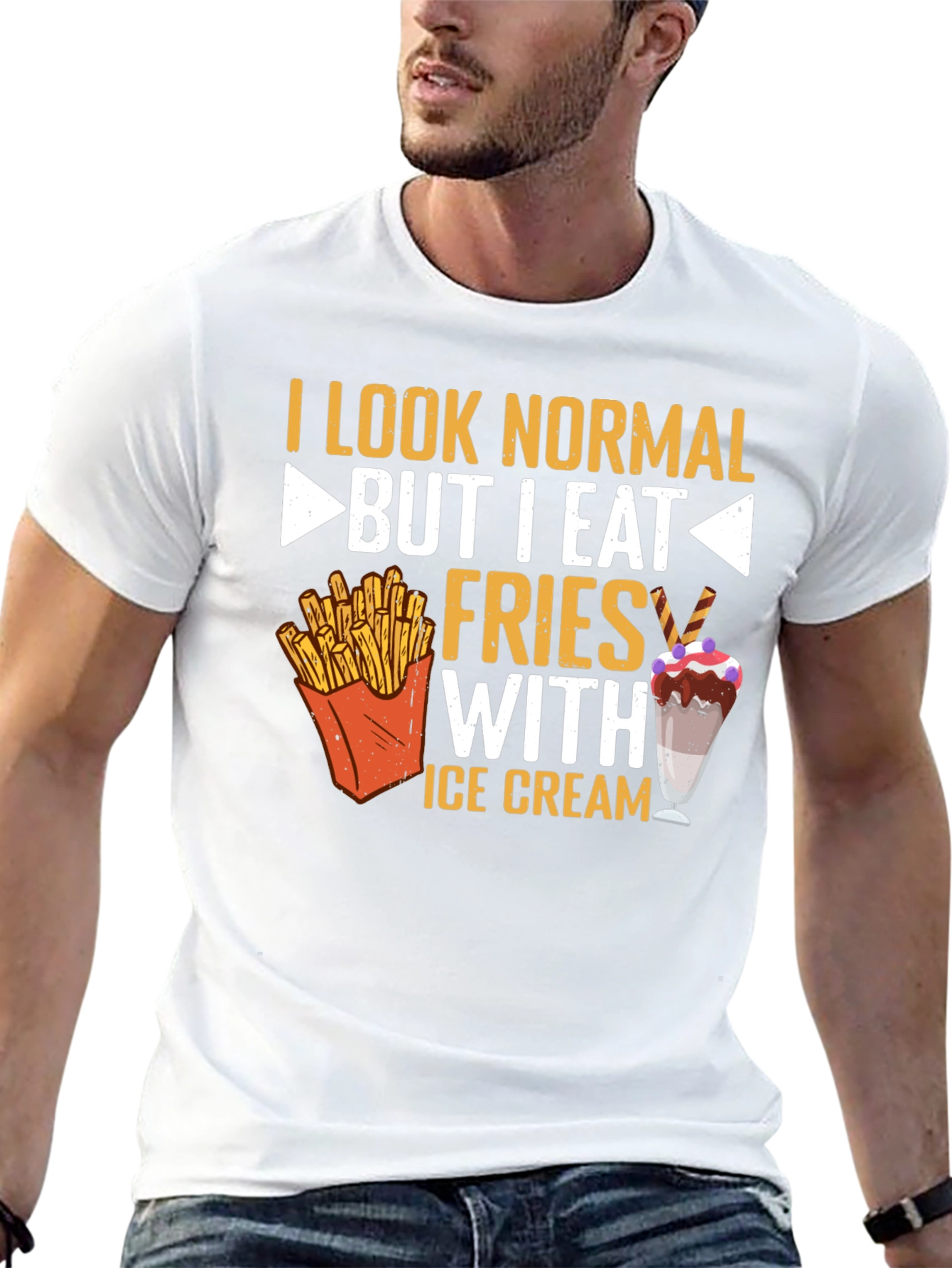 Funny Fries and Ice Cream Graphic Tee
