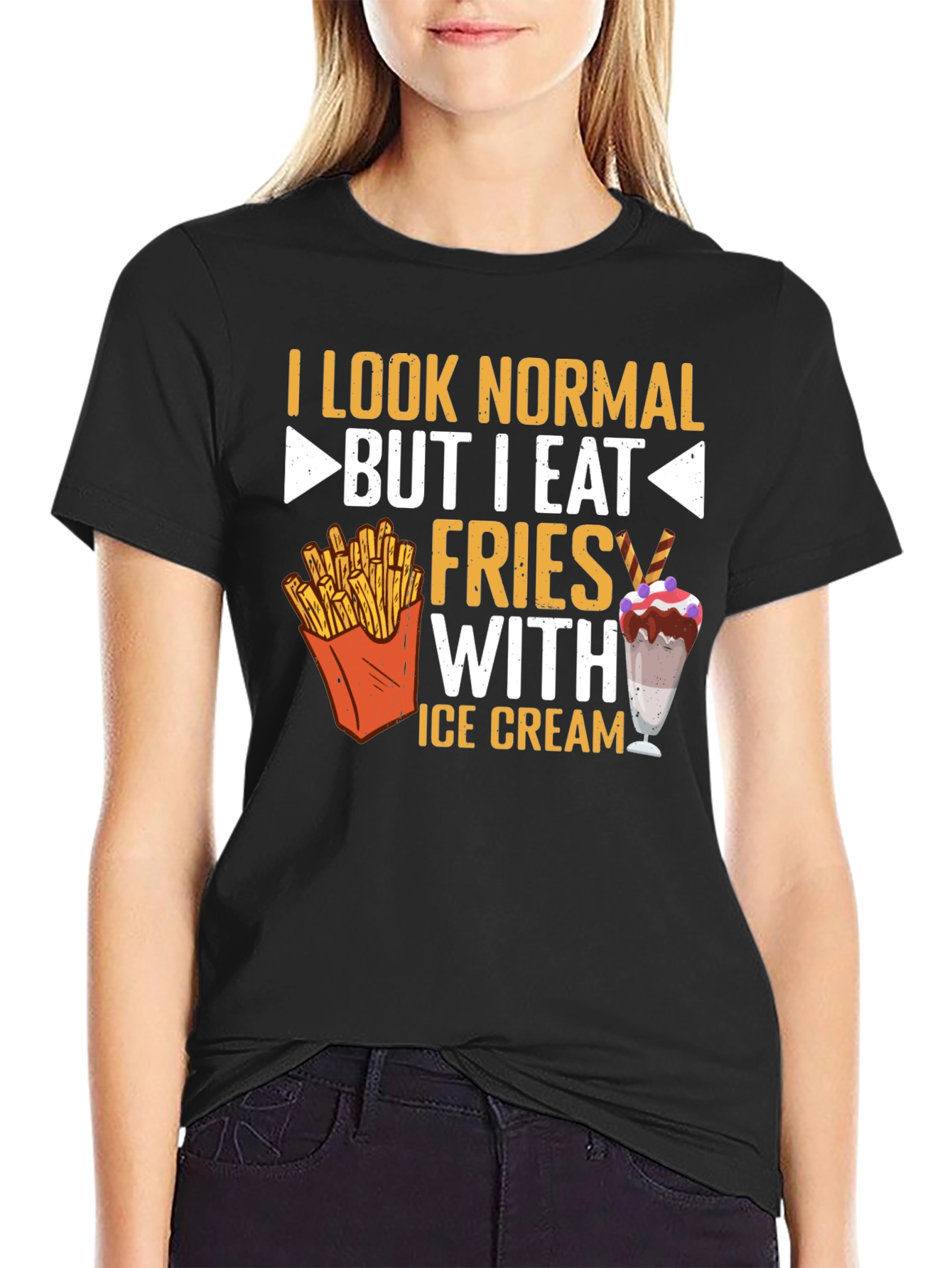 Funny Fries and Ice Cream Graphic Tee