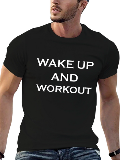 Wake Up And Workout Graphic Tee - Black