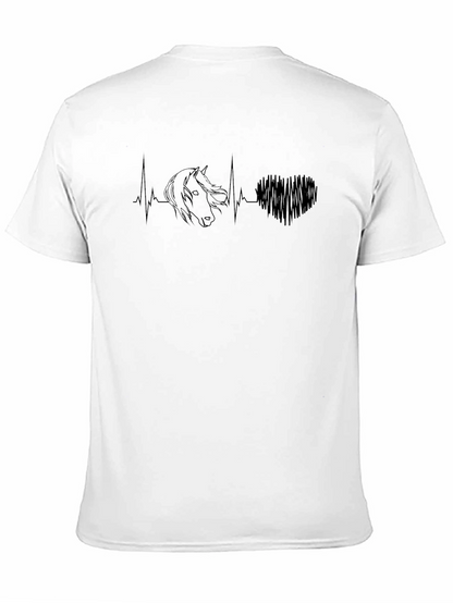 Horse Heartbeat Graphic Tee - Equestrian Style