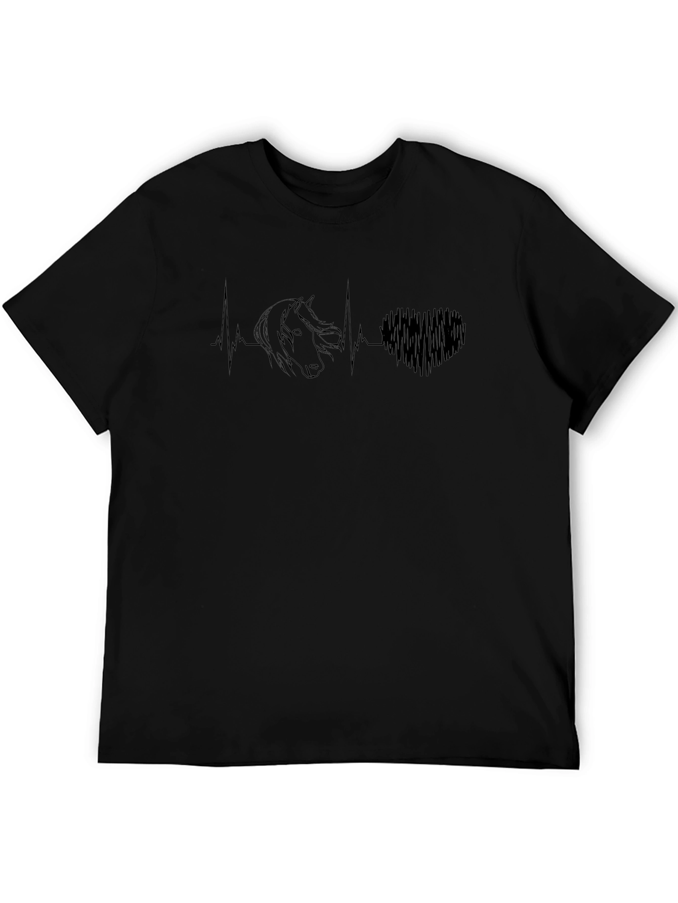 Horse Heartbeat Graphic Tee - Equestrian Style