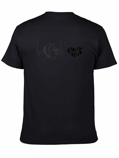 Horse Heartbeat Graphic Tee - Equestrian Style