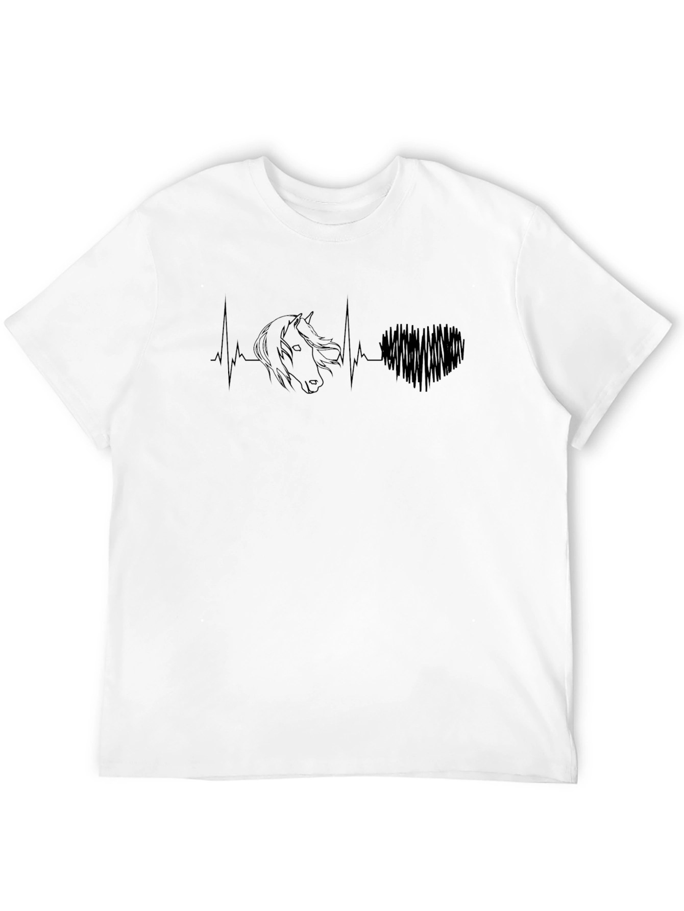 Horse Heartbeat Graphic Tee - Equestrian Style