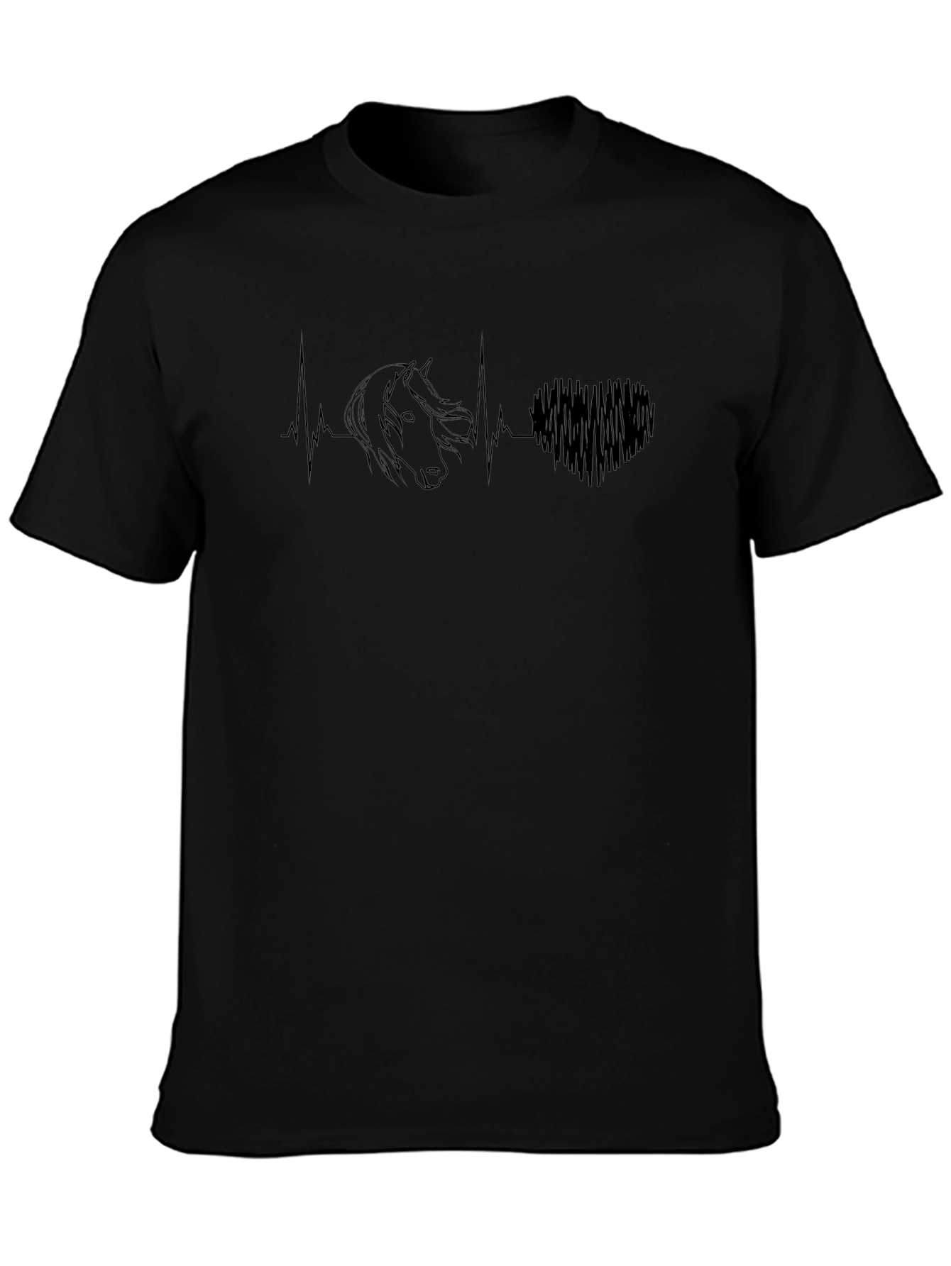 Horse Heartbeat Graphic Tee - Equestrian Style