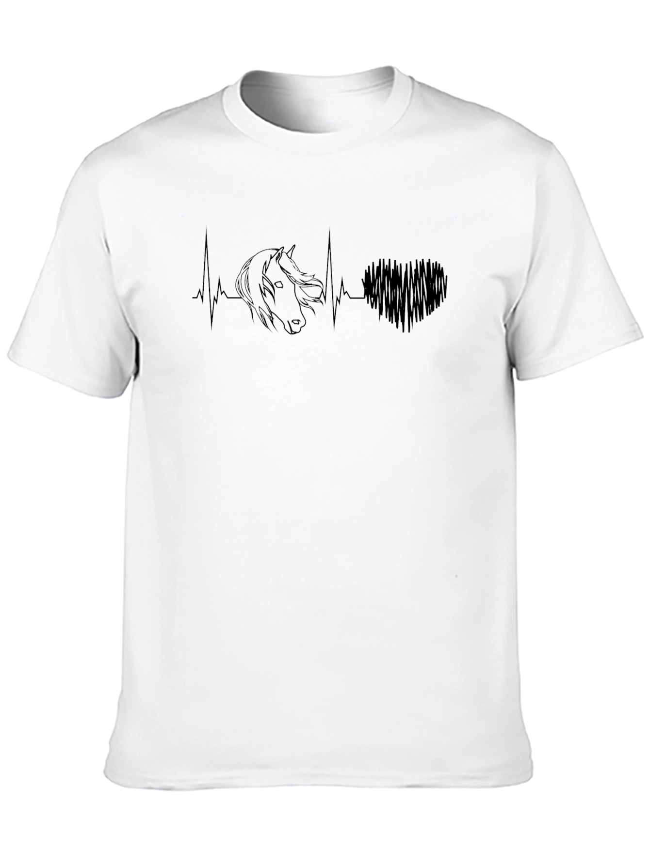 Horse Heartbeat Graphic Tee - Equestrian Style