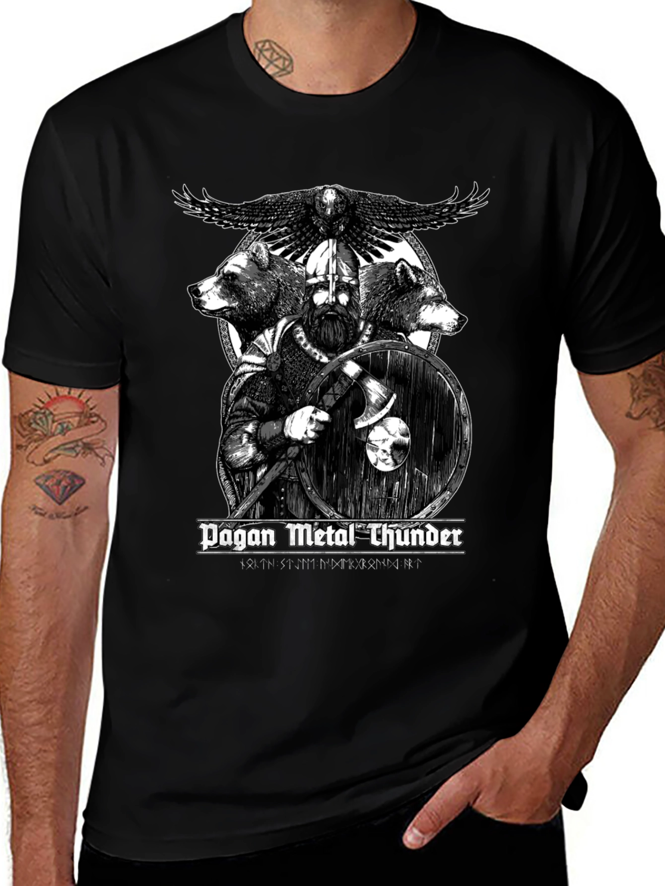Pagan Metal Thunder Viking Graphic T-Shirt