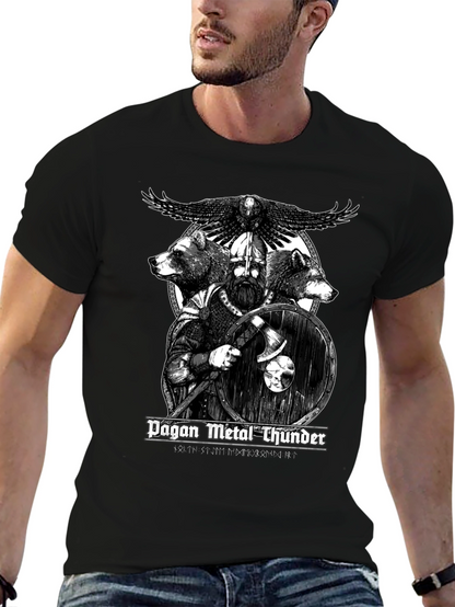 Pagan Metal Thunder Viking Graphic T-Shirt