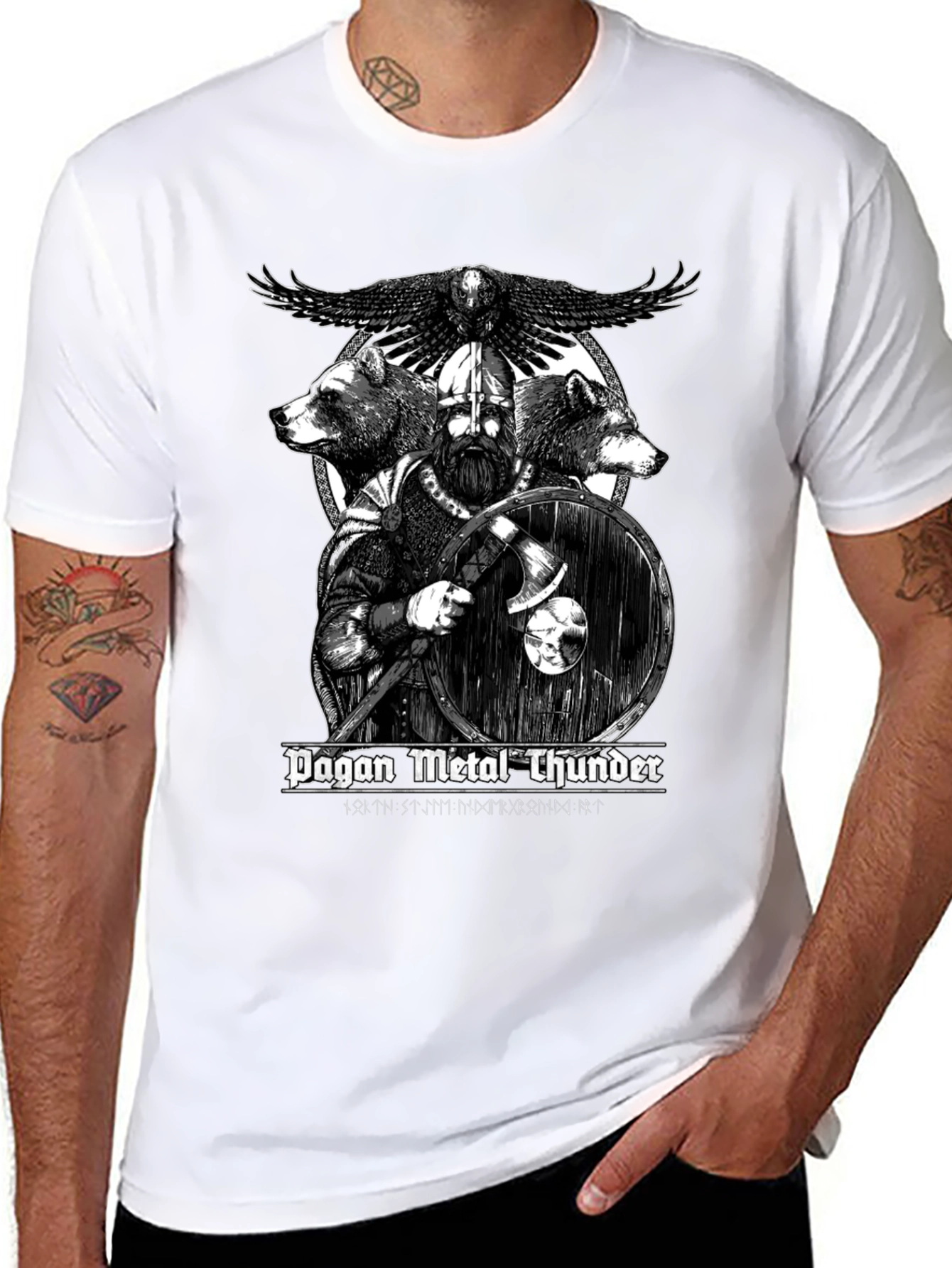 Pagan Metal Thunder Viking Graphic T-Shirt