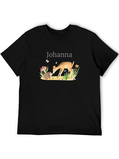 Johanna Deer & Hedgehog Black T-Shirt