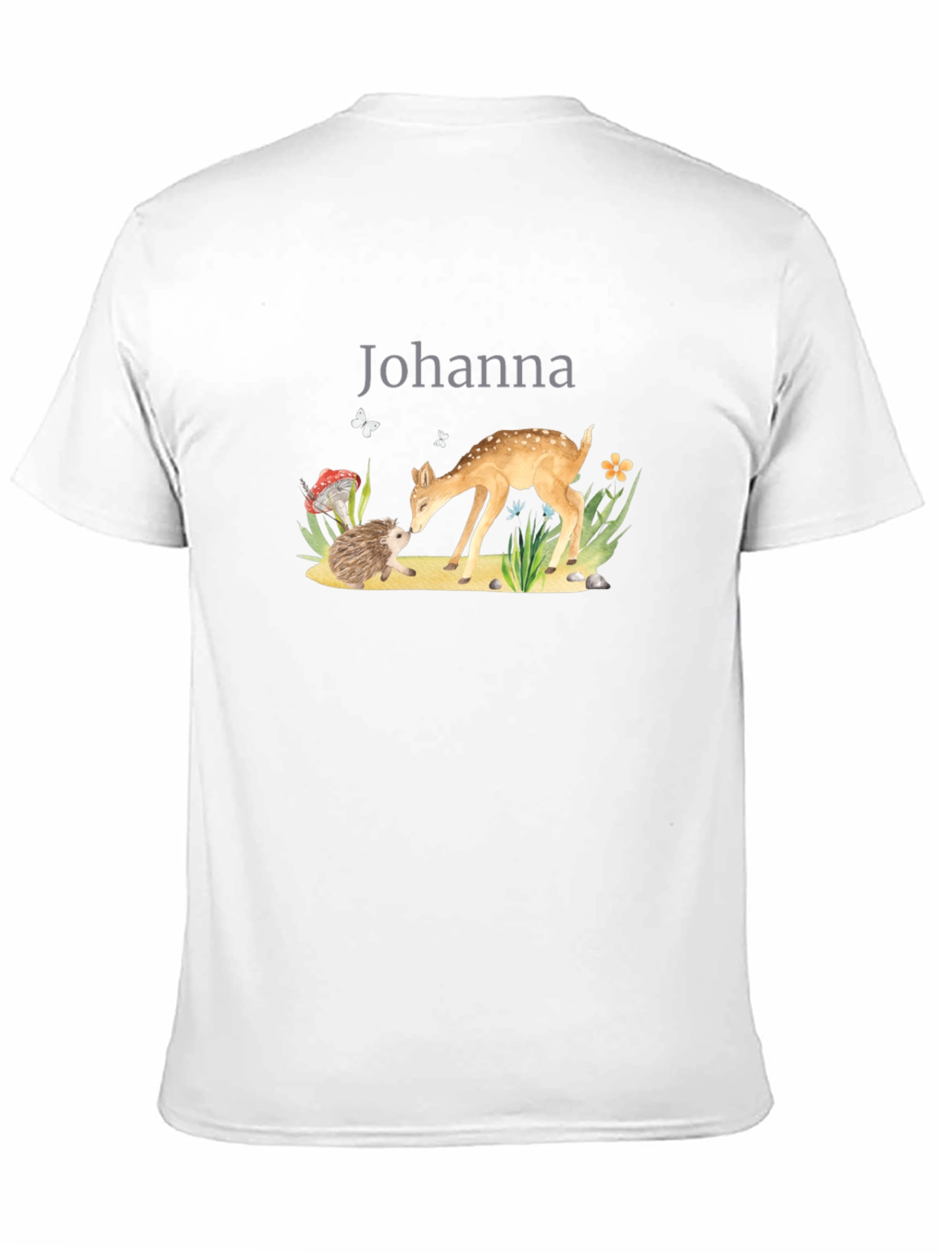 Johanna Deer & Hedgehog Black T-Shirt