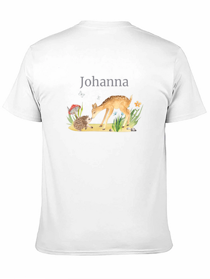 Johanna Deer & Hedgehog Black T-Shirt