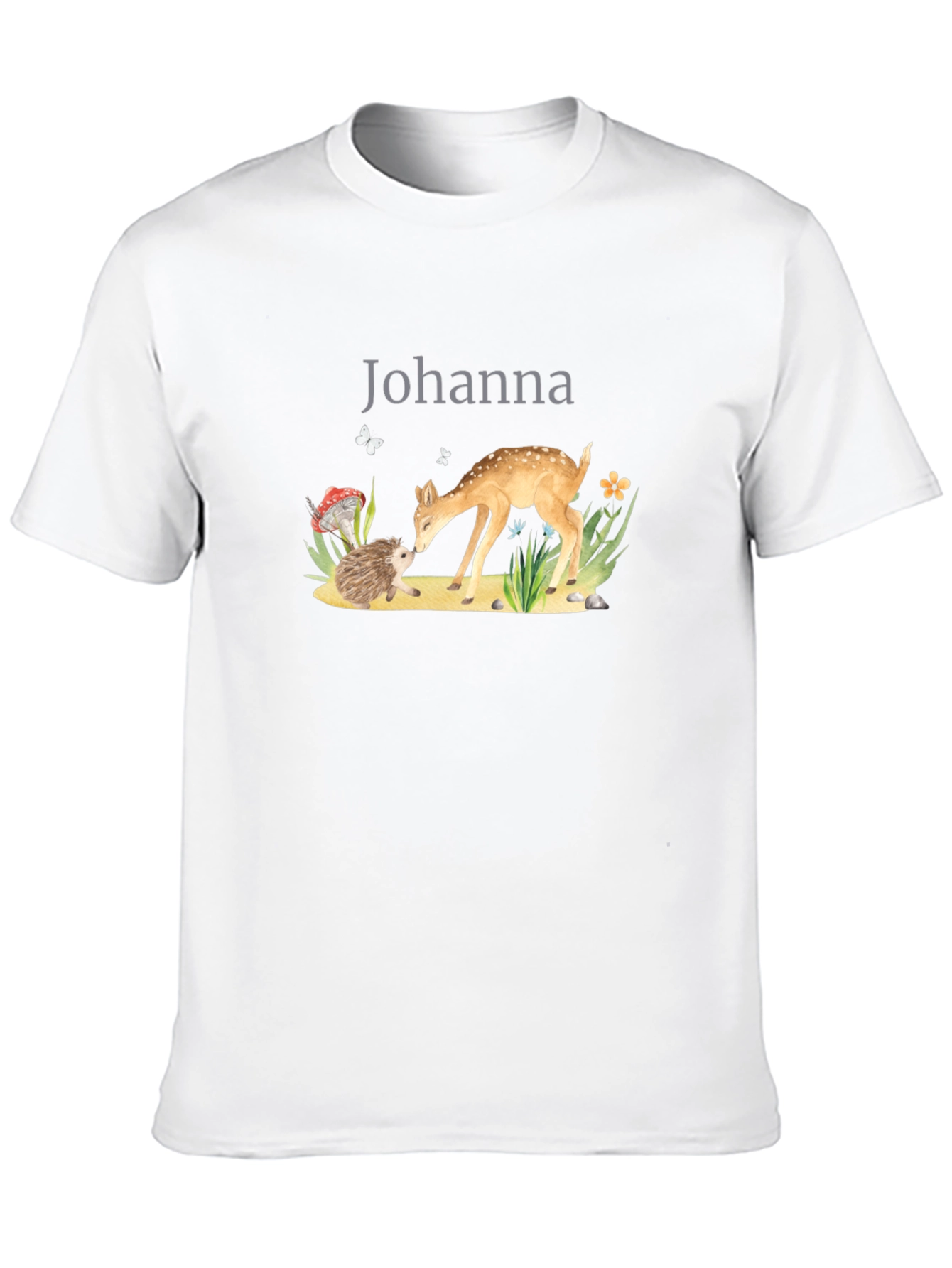 Johanna Deer & Hedgehog Black T-Shirt
