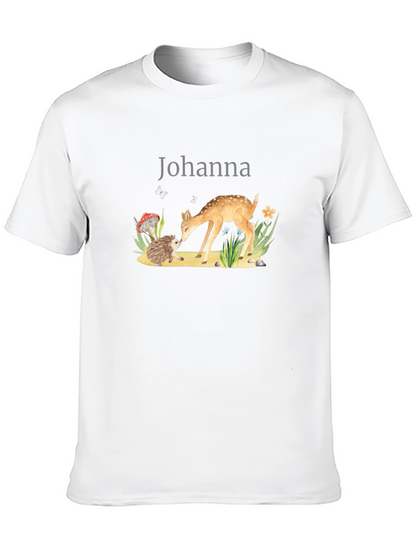 Johanna Deer & Hedgehog Black T-Shirt