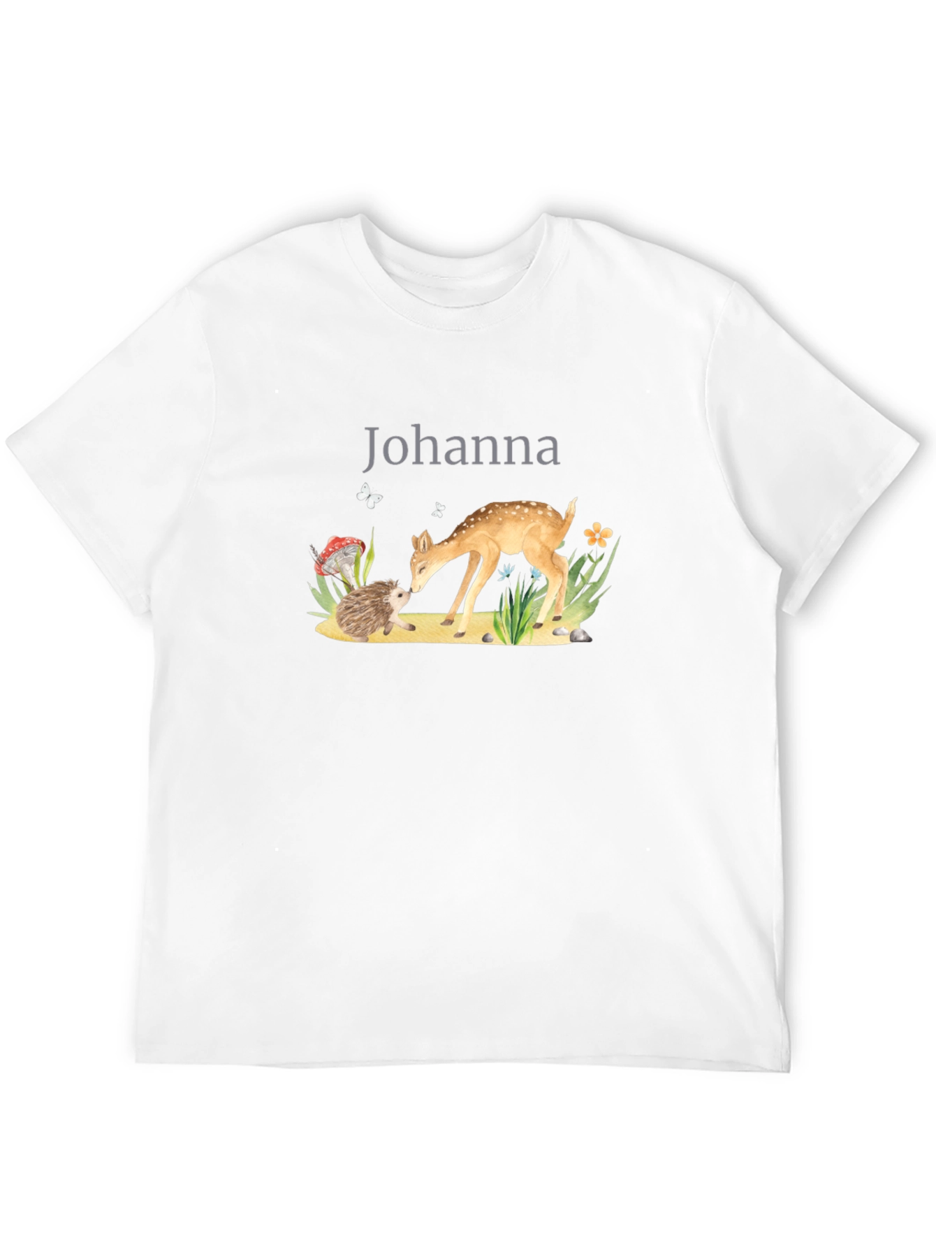 Johanna Deer & Hedgehog Black T-Shirt