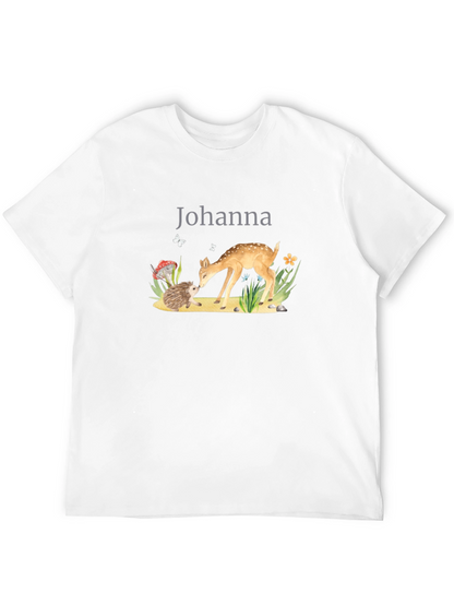 Johanna Deer & Hedgehog Black T-Shirt